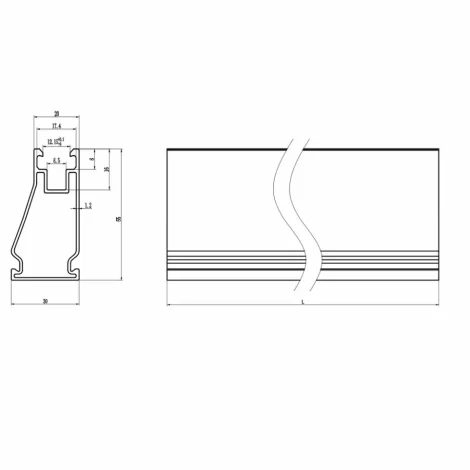 Sina din aluminiu anodizat Zonetec ZS-01-2220, pentru montajul panourilor fotovoltaice, lungime 2.220 mm - imagine 2