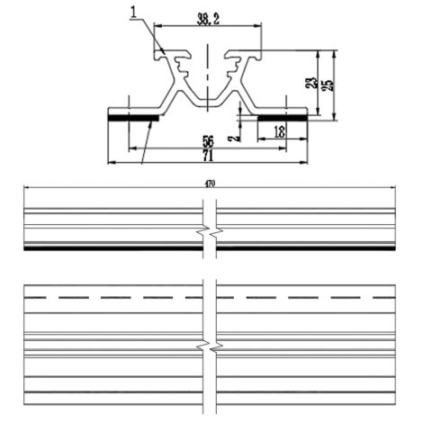 Sina trapezoidala din aluminiu Zonetec ZS-14-470, 470 mm, garnitura EPDM, suruburi autoforante pentru tabla, saiba etansare, traversare luminatoare - imagine 2