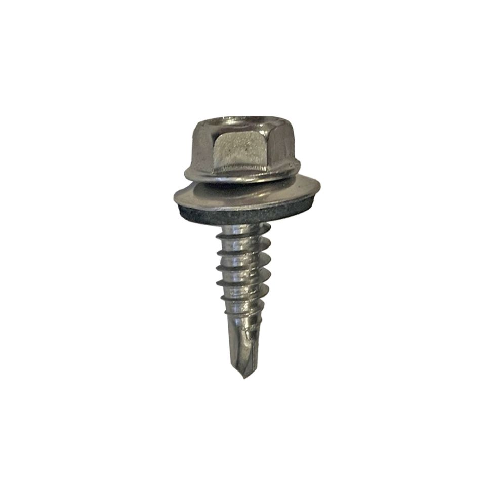 Surub autoforant Zonetec ZS-20, 6,3x25 mm, din inox, cu saiba de etansare din inox.