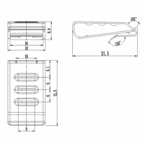 Clema Zonetec ZS-49-K-4 pentru fixarea cablului solar pe sina din aluminiu ZS-01-2220 - imagine 2