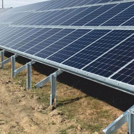 Structura de fixare la sol 24 panouri fotovoltaice Zonetec Solar ZS_MASA_PV_24 montaj vertical pe 2 randuri, insertie 1500 mm