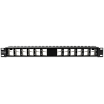 Patch Panel ecranat 24 porturi blank keystone inclinate 1U - TRENDnet TC-KP24SA