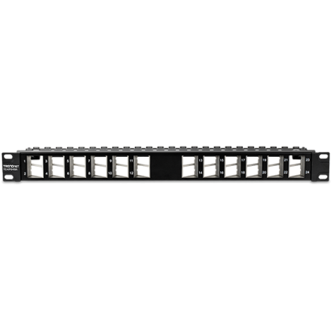 Patch Panel ecranat 24 porturi blank keystone inclinate 1U - TRENDnet TC-KP24SA