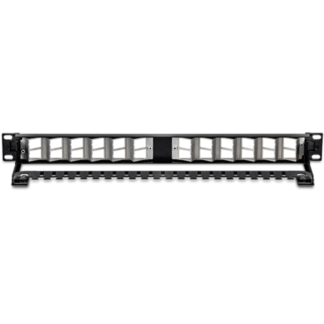 Patch Panel ecranat 24 porturi blank keystone inclinate 1U - TRENDnet TC-KP24SA - imagine 2