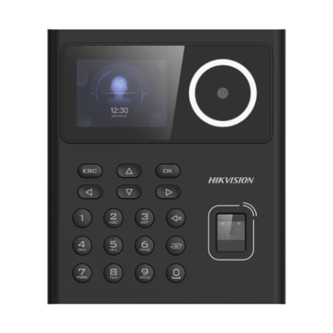 Terminal standalone control acces cu Recunoastere faciala, Amprenta, Card MIFARE si PIN, camera 2MP, ecran LCD color 2.4 inch - HIKVISION DS-K1T320MFWX