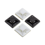 Suport plastic prindere coliere, ALB, 19x19 mm, autoadeziv, 100 buc TAD-1-W