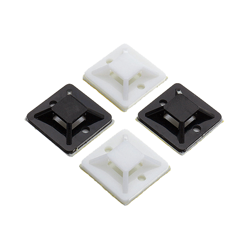 Suport plastic prindere coliere, ALB, 19x19 mm, autoadeziv, 100 buc TAD-1-W