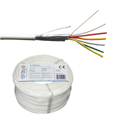Cablu de alarma 6 fire ecranate, cupru integral, 100m - eRaya AL10622-100