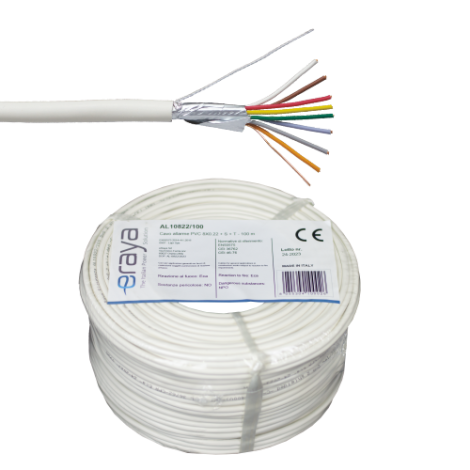 Cablu de alarma 8 fire ecranate, cupru integral, 100m - eRaya AL10822-100