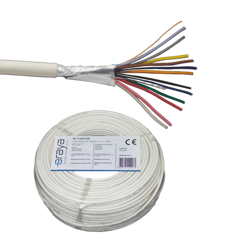 Cablu de alarma 12 fire ecranate, cupru integral, 100m - Eraya AL11222-100