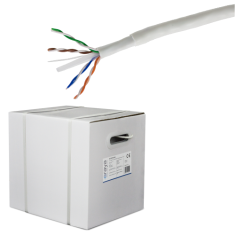Cablu UTP DE EXTERIOR double jacket, cat 6, cupru, 305m, 4x2x23 AWG - eRaya NET6PDG-305