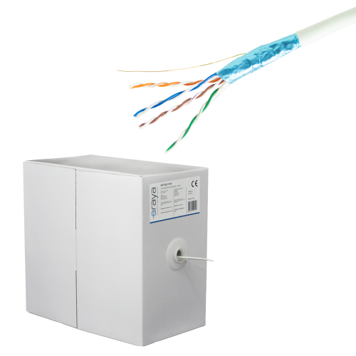 Cablu FTP, cat 5e, CUPRU 100%, 305m, 4x2x24 AWG - eRaya NET5EFT-305
