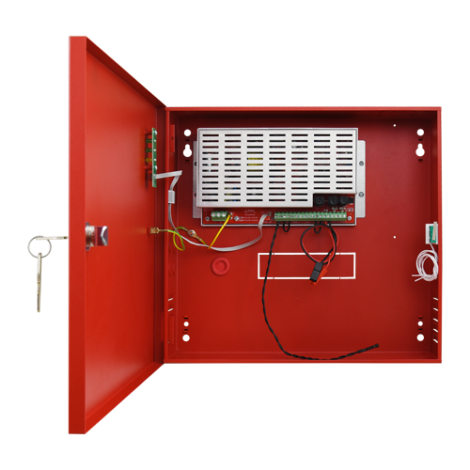 Sursa de alimentare EN 54-4, 27.6V/1.6A, cutie metalica cu loc acumulatori 2x7Ah/12V - PULSAR EN54C-2A7