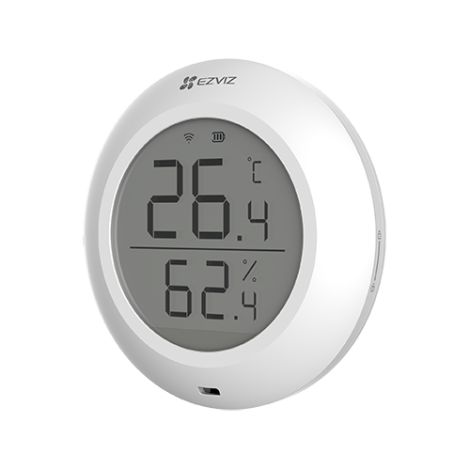 Senzor de temperatura si umiditate Smart Home EZVIZ, afisaj 1.8 inch, comunicare Wireless ZigBee CS-T51C - imagine 2