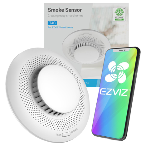 Senzor de fum Smart Home EZVIZ, avertizare optica si acustica, comunicare Wireless ZigBee CS-T4C - imagine 2
