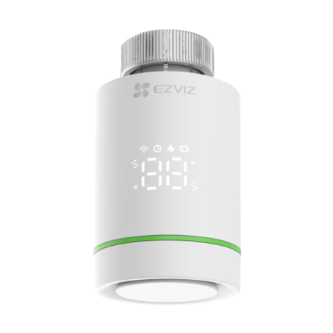 Termostat inteligent EZVIZ, pentru calorifer, afisaj LED, precizie 0.5Â°C, comunicare Wireless ZigBee CS-T55-R100-G