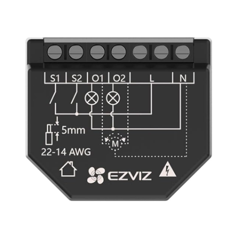Releu inteligent Wi-Fi pentru aplicatii Smart Home EZVIZ, 2 canale 250Vc.a. max. 16A CS-T36-R100-WM - imagine 2