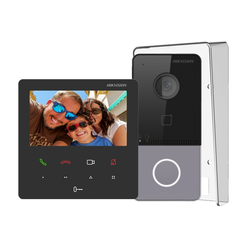 KIT  videointerfon pentru 1 familie, Wi-Fi 2.4Ghz, monitor 4.3 inch - HIKVISION DS-KIS606-P