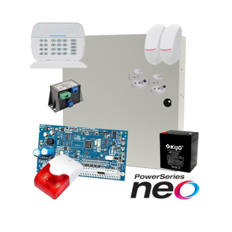 Kit alarma la efractie DSC NEO cu sirena interioara KIT2016INT