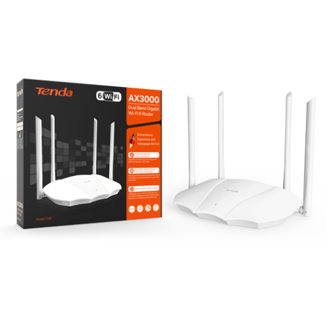 Router Wi-Fi 6 AX3000, DaulBand2.4/5GHz, 574+2402 Mbps, 4x6dBi, 4 x Gigabit  - TENDA TND-TX9 - imagine 4