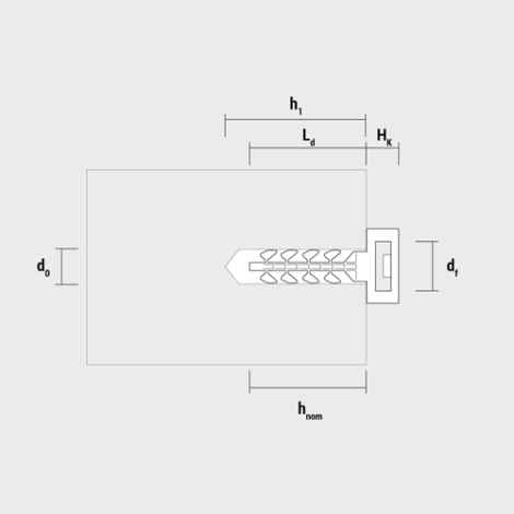 Diblu fixare colier Ã 6x30, cap mic gri in cutie plastic InsertFIX (250 buc.) - CELO 96EXPIFS - imagine 2