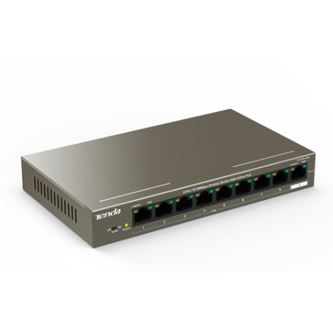 Switch 8 porturi PoE, 1 port uplink RJ45, 10/100Mbps - TENDA TND-TEF1109P-8-63W - imagine 2