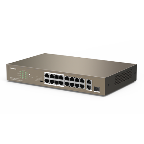 Switch 24 porturi PoE 10/100 Mbps, 2 porturi RJ45 Gigabit, 1 port SFP Gigabit - TENDA TND-TEF1126P-24-250W-V30