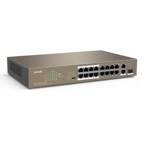 Switch 24 porturi PoE 10/100 Mbps, 2 porturi RJ45 Gigabit, 1 port SFP Gigabit - TENDA TND-TEF1126P-24-250W-V30 - imagine 3