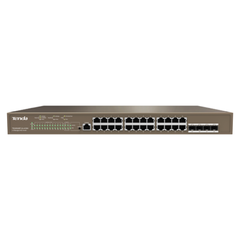 Switch 24 porturi PoE Gigabit, 1 port consola, 4 port SFP Gigabit, management - TENDA TND-TEG5328P-24-410W - imagine 2