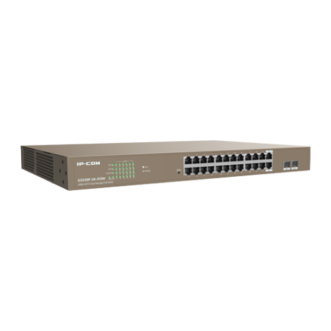 Switch 24 porturi PoE+ Gigabit, 2 porturi SFP Gigabit, Management, 370W, 1U - IP-COM G3326P-24-410W - imagine 3