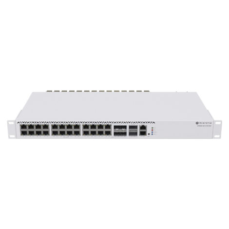Management Switch 20 RJ45 2.5 Gigabit, 2 x QSFP+, 4 x Combo (2.5 Gigabit sau SFP+) - Mikrotik CRS326-4C+20G+2Q+RM