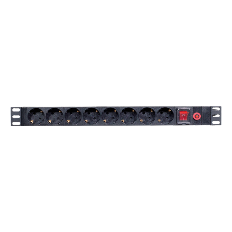 PDU 8 prize Shuko, 19'', 1U, aluminiu cu protectie - ASYTECH Networking ASY-PDU-8 - imagine 3