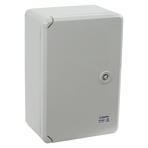 Cutie distributie IP65 din ABS gri, usa mata, placa metalica, 200x300x130 mm PP3001