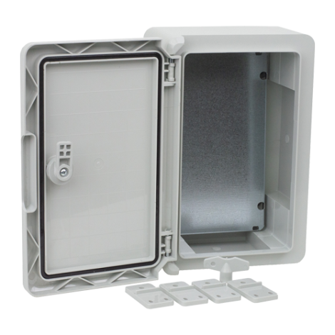 Cutie distributie IP65 din ABS gri, usa mata, placa metalica, 200x300x130 mm PP3001 - imagine 2