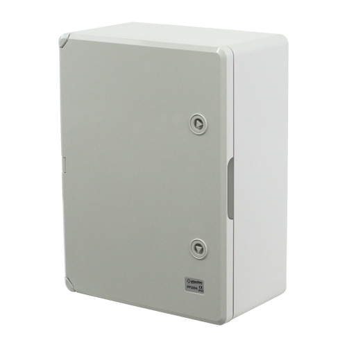Cutie distributie IP65 din ABS gri, usa mata, placa metalica, 300x400x170 mm PP3004