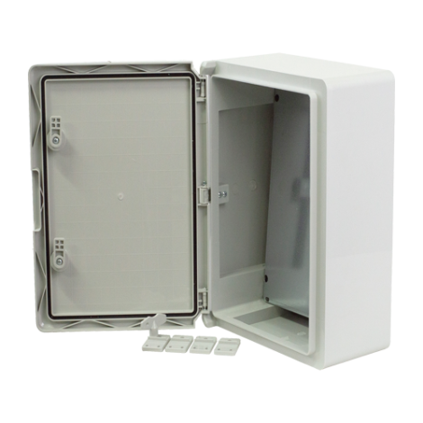 Cutie distributie IP65 din ABS gri, usa mata, placa metalica, 300x400x170 mm PP3004 - imagine 2