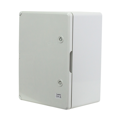 Cutie distributie IP65 din ABS gri, usa mata, placa metalica, 300x400x220 mm PP3005