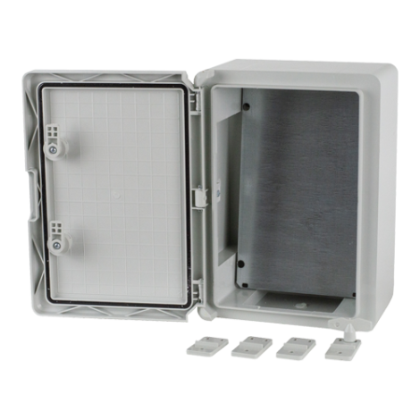 Cutie distributie IP65 din ABS gri, usa mata, placa metalica, 250x350x150 mm PP3002 - imagine 2