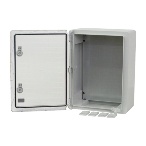 Cutie distributie IP65 din ABS gri, usa transparenta, placa metalica, 300x400x170 mm PP3014 - imagine 2