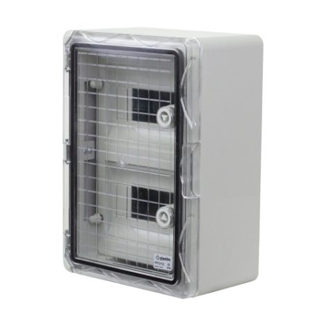 Cutie modulara IP65 din ABS gri, usa transparenta, 2 x 9 module, 250x350x150 mm PP3112