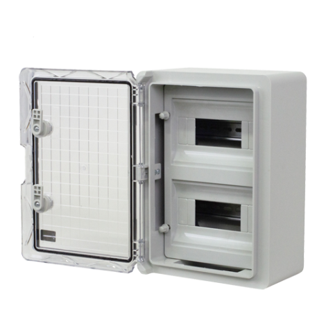 Cutie modulara IP65 din ABS gri, usa transparenta, 2 x 9 module, 250x350x150 mm PP3112 - imagine 4