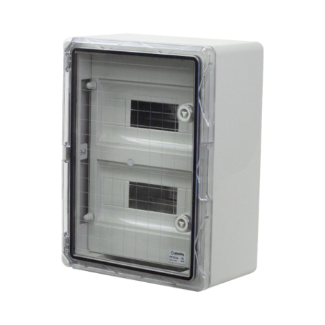 Cutie modulara IP65 din ABS gri, usa transparenta, 2 x 12 module, 300x400x170 mm PP3114