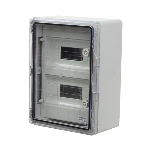 Cutie modulara IP65 din ABS gri, usa transparenta, 2 x 12 module, 300x400x170 mm PP3114