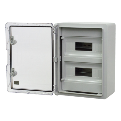 Cutie modulara IP65 din ABS gri, usa transparenta, 2 x 12 module, 300x400x170 mm PP3114 - imagine 4