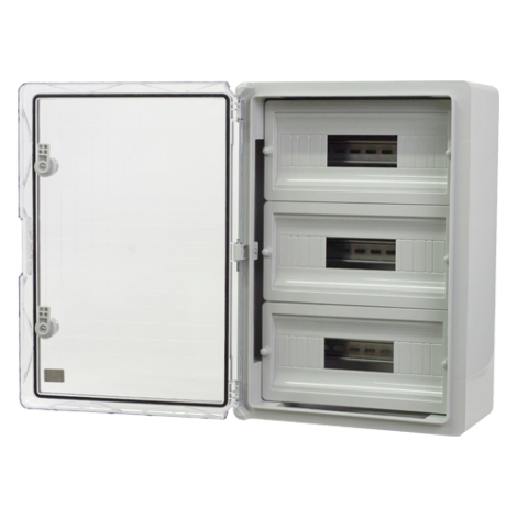 Cutie modulara IP65 din ABS gri, usa transparenta, 3 x 15 module, 350x500x190 mm PP3116 - imagine 4