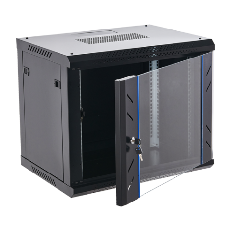 Rack perete 9U 19' 600x450, capacitate incarcare 60 Kg, negru - ASYTECH Networking ASY-9U-6045WL - imagine 2