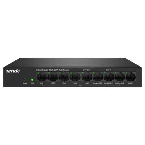 Router 8 porturi PoE+, 1 port WAN, Gigabit, Web Management - TENDA TND-G0-8G-POE - imagine 2