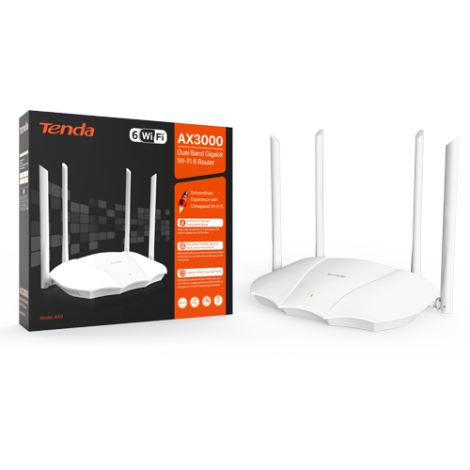 Router Wi-Fi 6, DualBand 2.4Ghz/5GHz, 574+2402Mbps, 4x6dBi, 4 porturi Gigabit - TENDA TND-RX9 - imagine 4