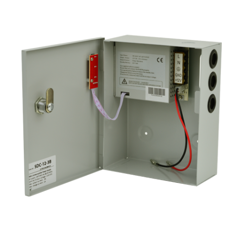 Sursa de alimentare 12V, 3A, back-up in cabinet metalic SDC-12-3B - imagine 2