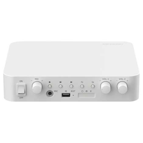 Amplificator IP doua zone, 80W, Alarma, USB, Bluetooth - HIKVISION DS-QAE1A80G1-VB